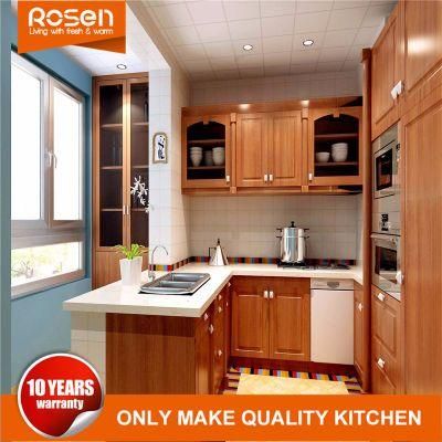 Simple Customized Wood Grain Laminate Finish High Glossy Kitchen Cabinet