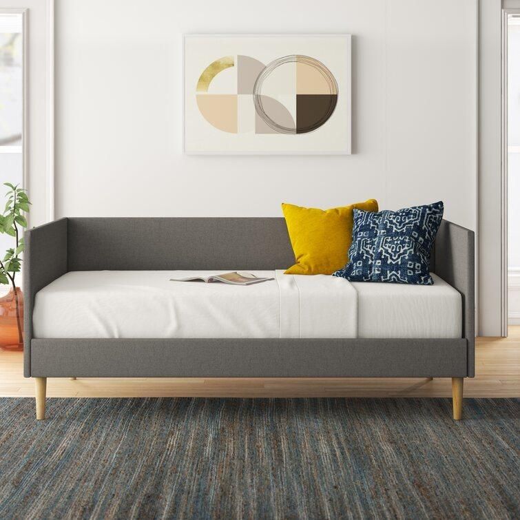 Nova Gray Modern Design Living Room Fabric Sofa Bed Lounge Wooden Feet Upholstered Sofa