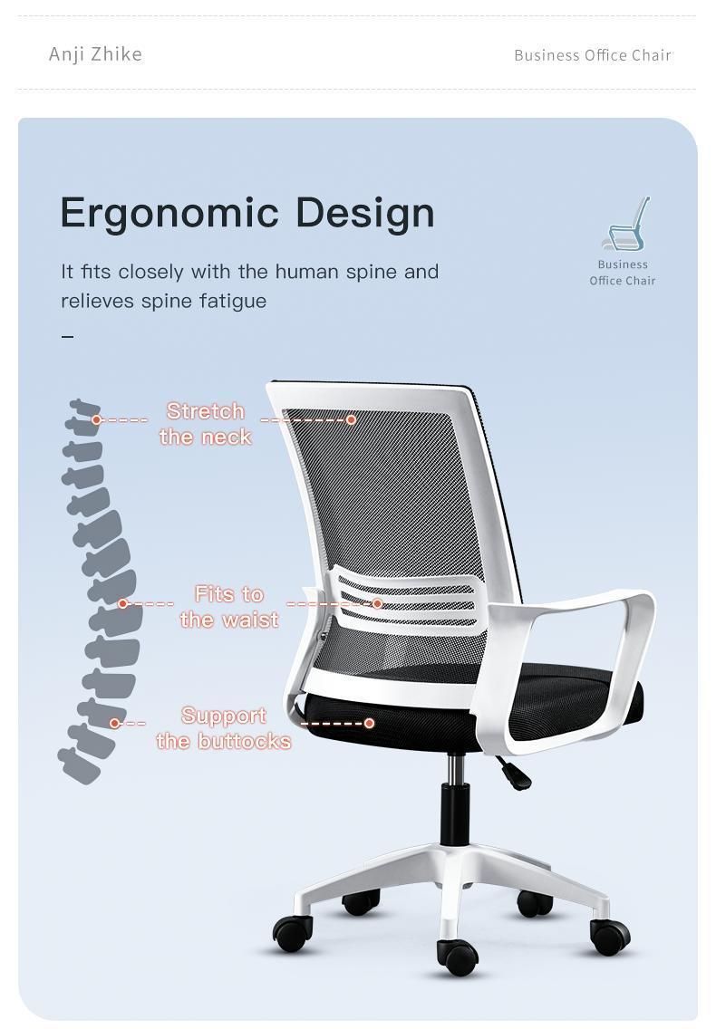 Modern High Back Lumbar Support Commercial Furniture Armrest Rolling Staff Task Desk Home Office Mesh Chair for Meeting Room