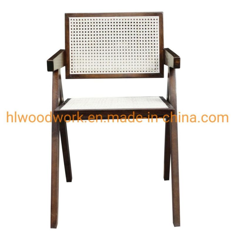 Retro Solid Wood Rattan Chair Nordic Modern Solid Wood Dining Chairs Wood Rattan Chair Cafe Armchair Living Room Balcony Lounge Chair Dining Chair
