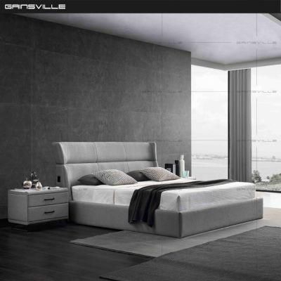 Double Simple Designs King Size Leather Modern Wall Bed for Bedroom Furniture
