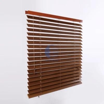 Custom 35mm Wand and Cord 2 in 1 Wood Venetian Blind for Living Room