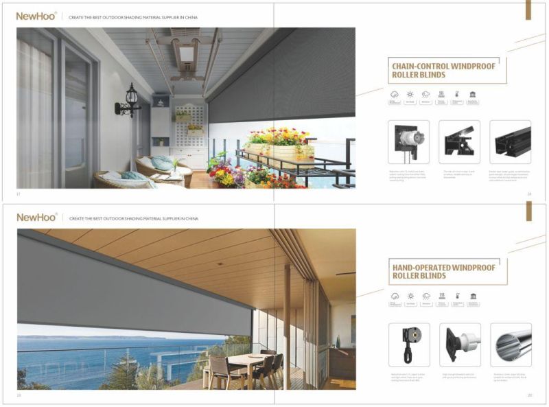 Customized Remote Control Roller Blind Zip Blinds Outdoor Wall Shades Powder Coated Grey Color High Quality High Quality Zip Blinds Outdoor Wholesale