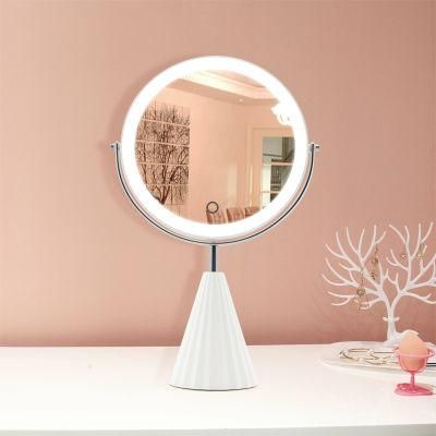 Rechargeable 10X 1X Lighted Magnifying LED Tabletop Cosmetic Makeup Mirror