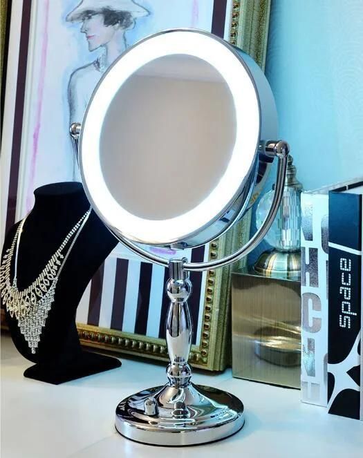 Modern Double-Sided 5X 10X Magnification LED Touch Makeup Vanity Mirror