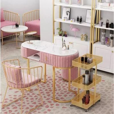 Nail Table Station Furniture Manicure Modern Nail Salon Cheap Tables Sets Tech Nails Desk