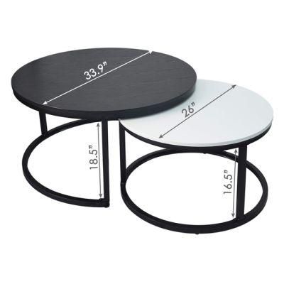 2 Round Nested Tables Combination Round Coffee Table