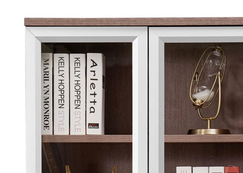 Hot Sale Modern Design MDF Wooden 3 Doors Bookshelf Office File Cabinet