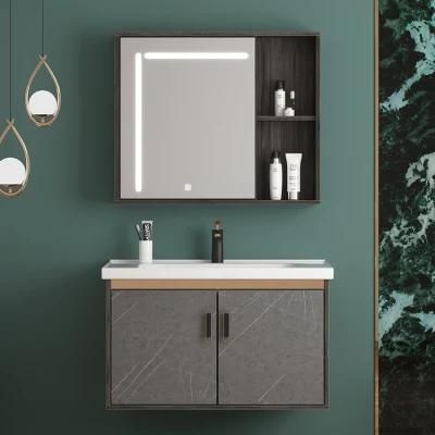 Factory Directly Modern Hotel Hanging Waterproof Mirror Wash Basin Vanity Solid Wood Bathroom Cabinet