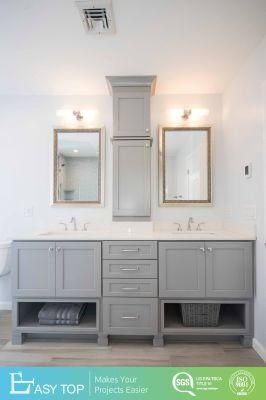 Space Saving Useful PVC Grey Shaker Door Bathroom Cabinet Vanity