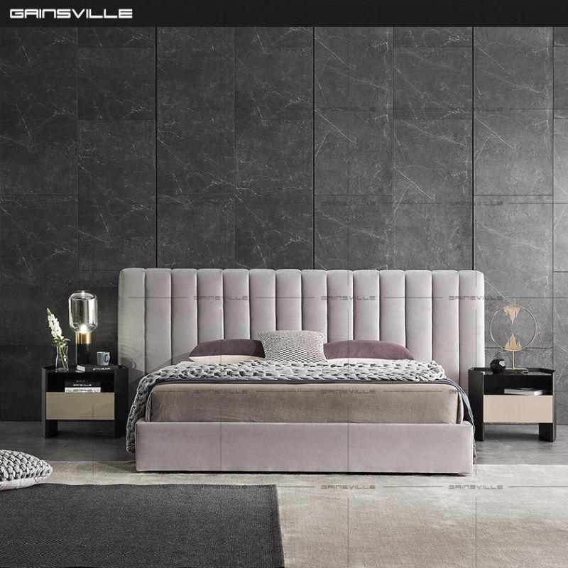 Hot Sale Fashion Wall Bed Hotel Bed King Bed Double Bed Upholstered Fabric Bed Hotel Furniture Home Bedroom Furniture in Italy Style