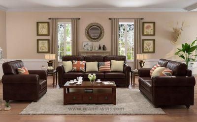 China Low Price Vintage Leather Sectional Sofa Set Couches Furnitures for Hotel