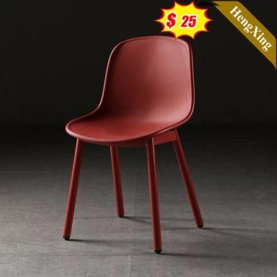 Outdoor Modern PU Leather Upholstered Red Restaurant Cafe Dining Chairs