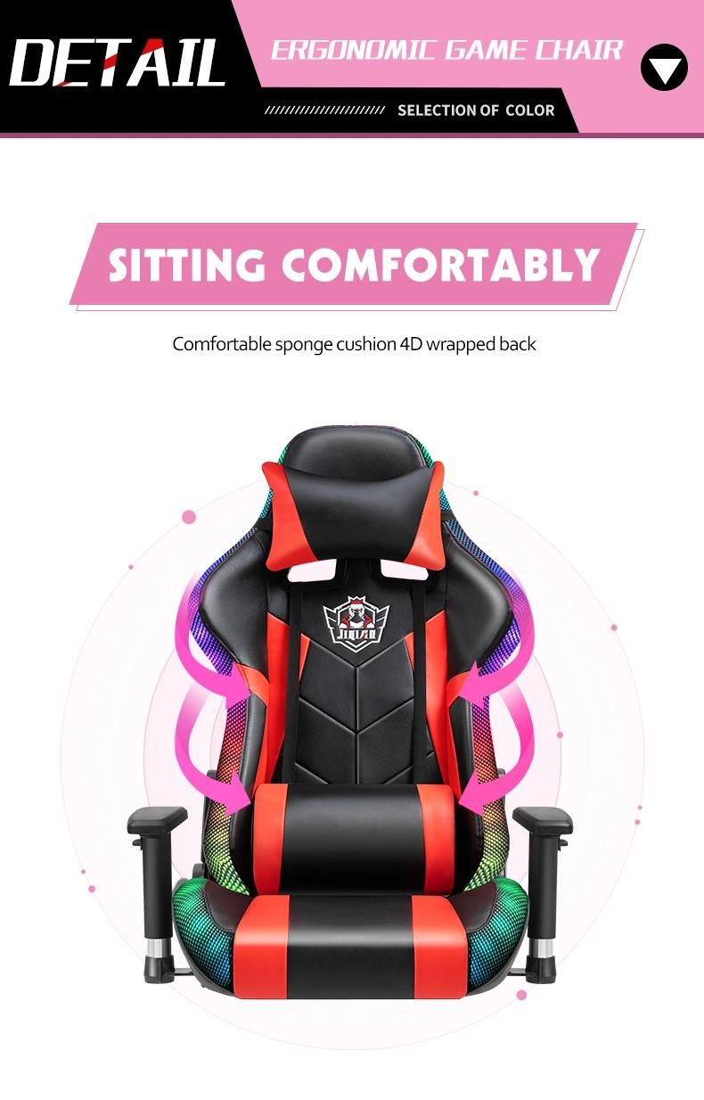 High Quality Comfortable Leather Swivel Computer Racing Chair LED Gaming Chair