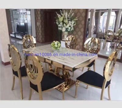 Hole Back Antique Classical Golden Middle East Stainless Steel Banquet Living Room Chairs