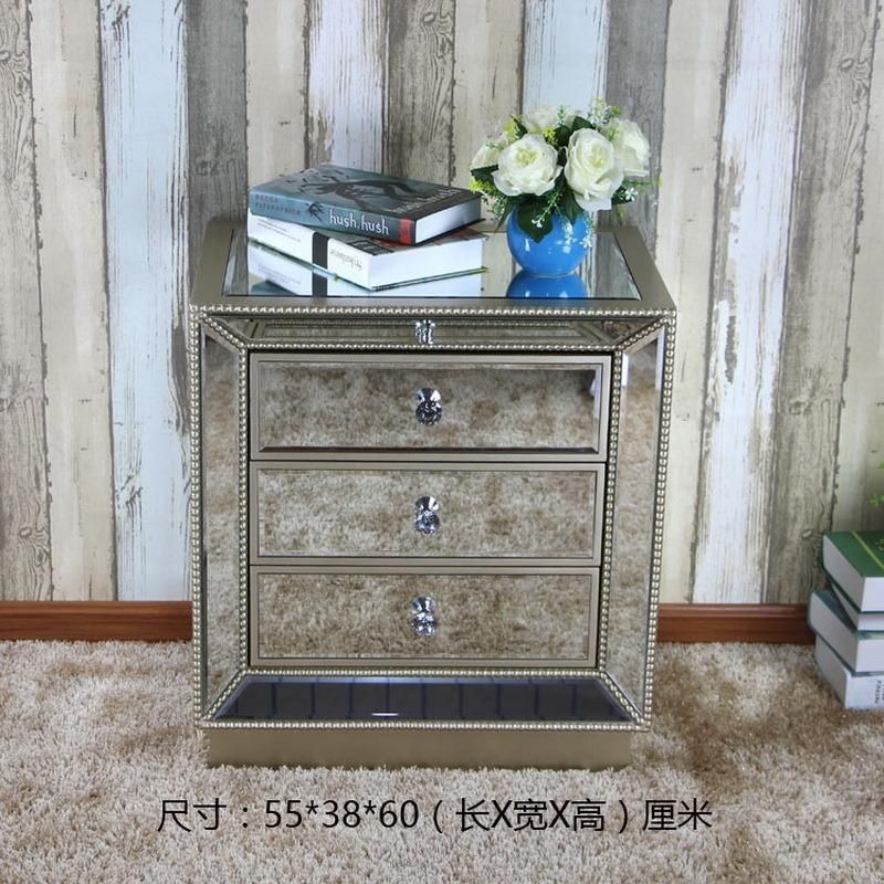 fashion Modern Design Bedside Cabinet Mirrored Furniture