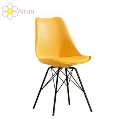 Simple Modern Nordic Negotiation Office Chair Backrest Stool Plastic Creative Literary Desk Chair Iron Leg Dining Chair