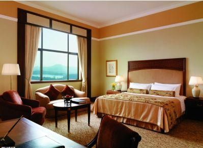 Elegant Modern Teak Hotel Bedroom Furniture with Wood Furnishing Set (GLB-0008)
