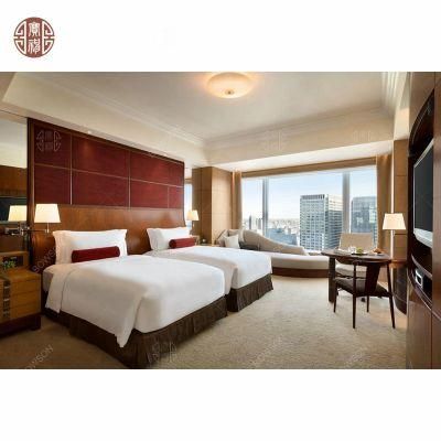 Wooden King Size Veneer and Marble Hotel Bedroom Furniture Foshan Factory