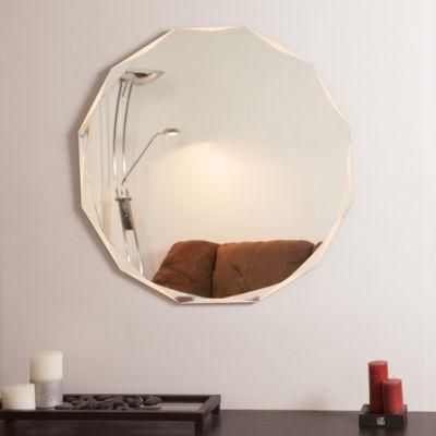 Hot Sale Home Hotel Round Shape Beauty Wall Mounted Bathroom Decor Mirror with Hangers