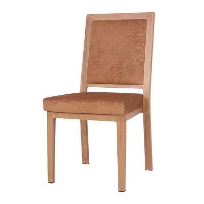 PU Leather Wood Like 5 Star Hotel Luxury Dining Chair