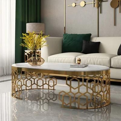 Marble Corner Table Hotel Lobby Sales Office Round Small Coffee Table Golden Simple Postmodern Sofa Side Table