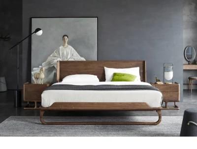 Modern Simple Black Walnut Log Bed