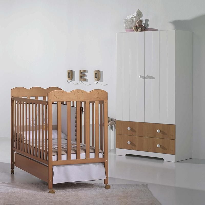 Nova Modern Baby Furniture Set Nature Wood Color Baby Crib with Heart Shape