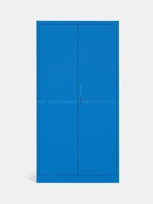 Metal Blue Storage Closet Cupboard Armoire Wardrobe for Clothes