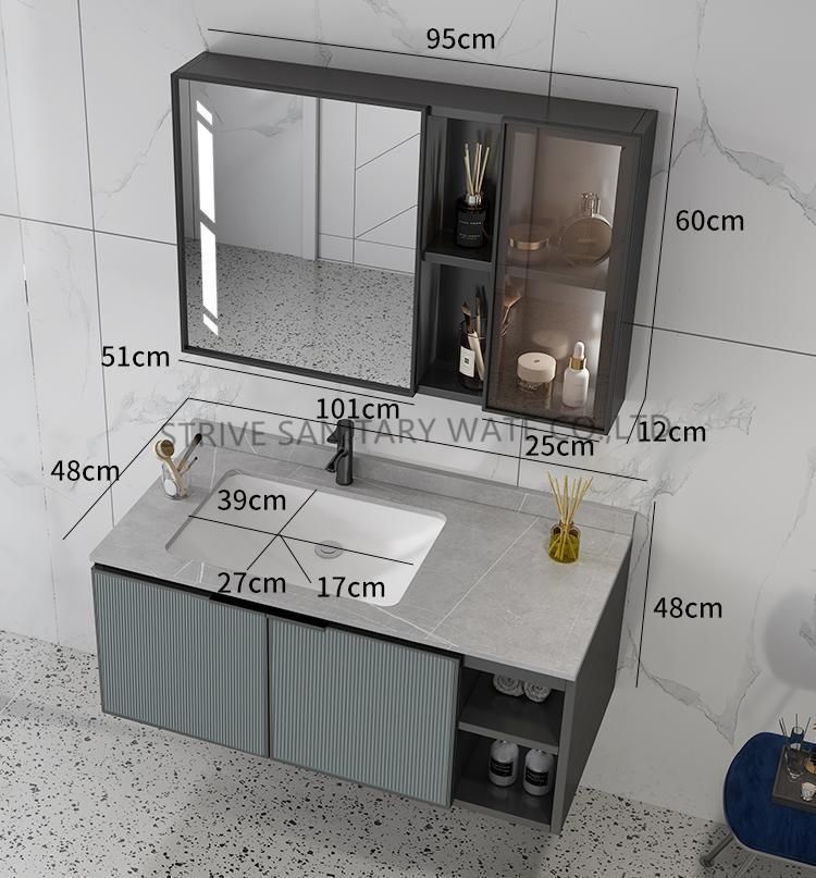 Modern Luxury PVC Bathroom Vanity with LED Mirror