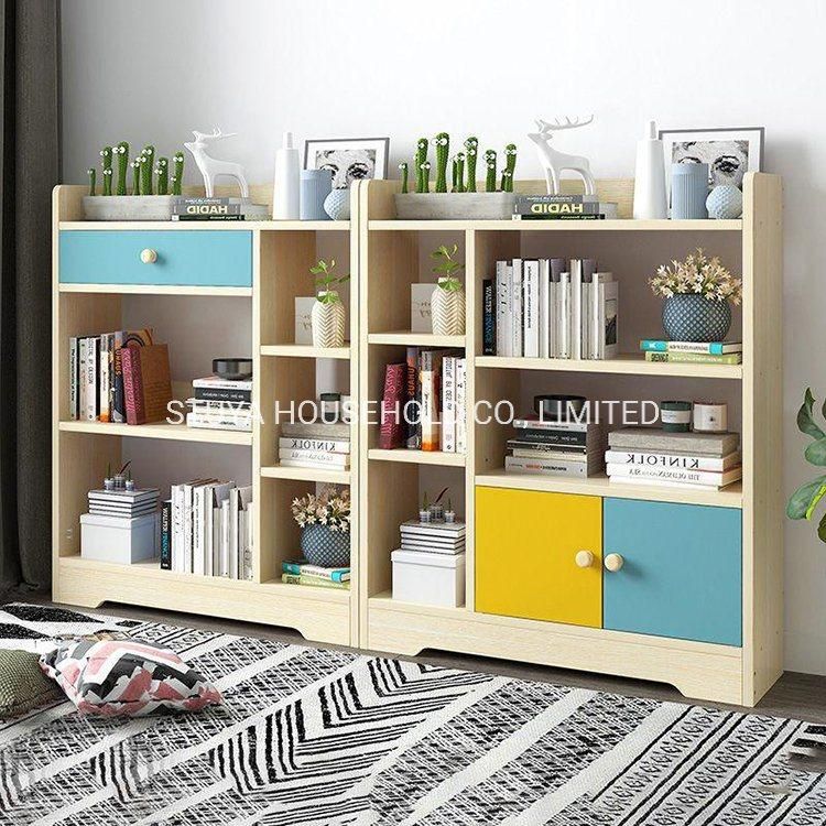 Foshan Factory Modern Design Living Room Furniture Wooden Book Shelf Bookcase Bedroom Furniture
