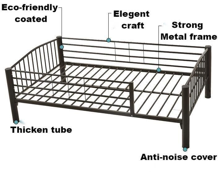 Double Single Metal Kids King Twin Sleeper Bunk Cots Bed Furniture