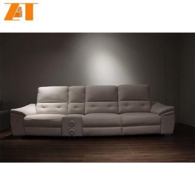 High Quality Functional Fabric Recliner Sofa Headrest Adjustment Corner Couch Home Sofa with Music Multimedia Function
