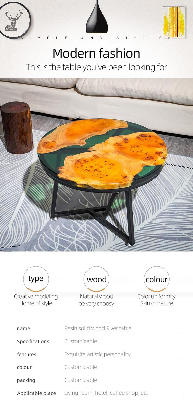 Wood Furniture Manufactures Epoxy Resin Hot Sale Newest Modern Living Room Furniture Coffee River Table