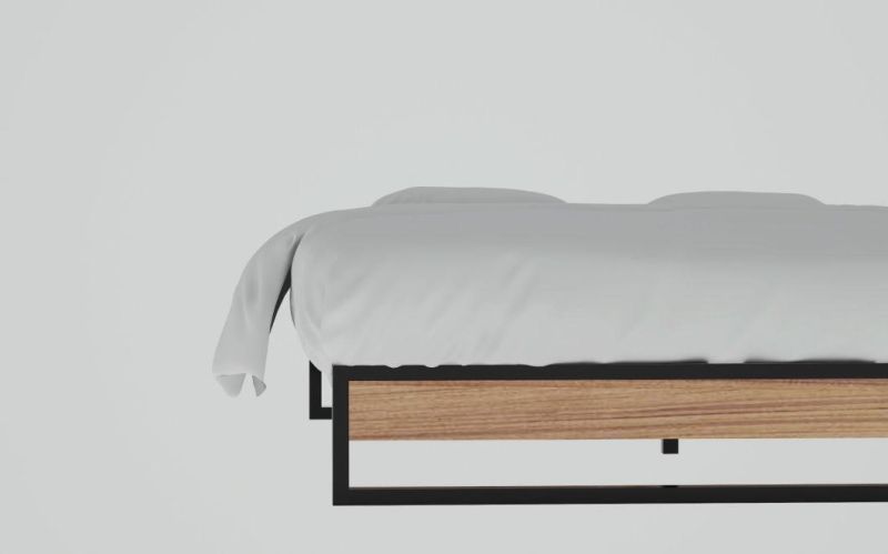 Good Design Metal and Wood Paltforma Bed with Slat Support