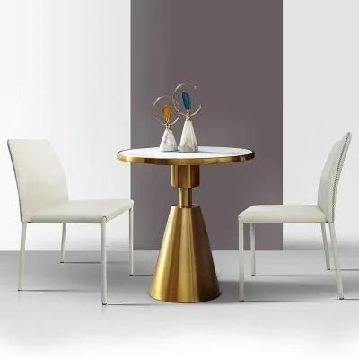 2022 Modern Design Restaurant Cafe Shop Round Metal Frame Marble Table Top Coffee Tables