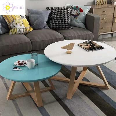 Modern Round Metal Side Coffee End Table for Living Room and Office