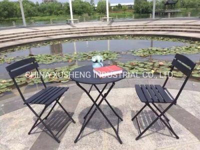 Modern Cafe Beer Outdoor Furniture Powder Spraying Steel Folding Chair Table Set