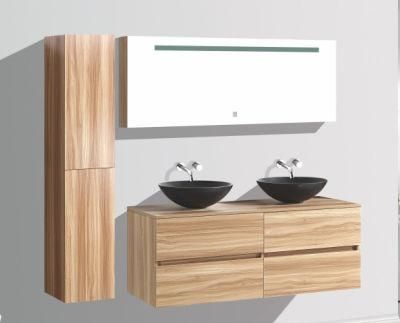 Modern Melamine Bath Vanity with Double Wash Basin