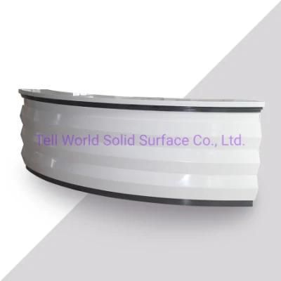 Curve Wave Solid Surface High Gloss White Club Bar Counter
