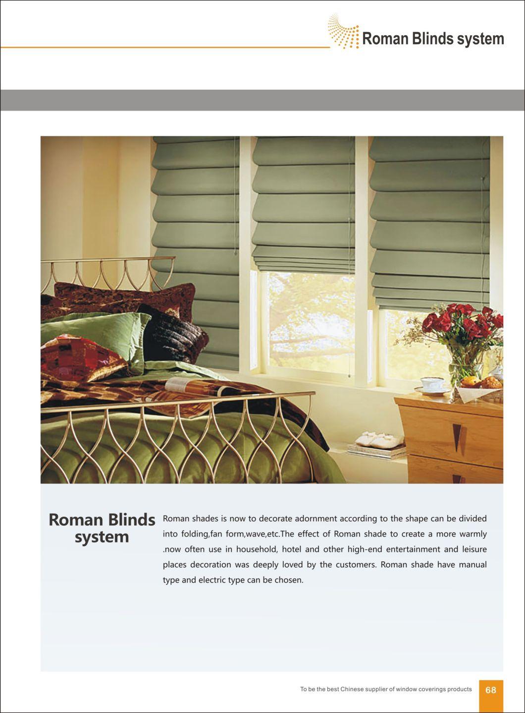 Customized Motorized High Quality Blackout Sunscreen Fabric Roller Blinds/Auto Down Roman Blinds / Window Blinds