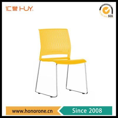 New PP Stackable Office Training Room Chair with Solid Steel Base