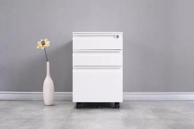 Modern Simple Office 3 Drawer Metal Gooseneck Mobile Cabinet