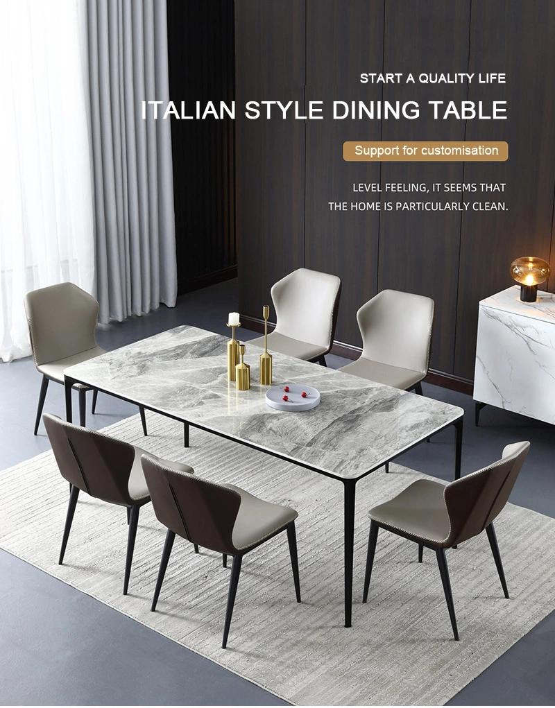Modern Dining Set Furniture Aluminum Alloy Home Living Room Table