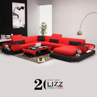 Modern Italian Leather Sofa Set Home Furniture