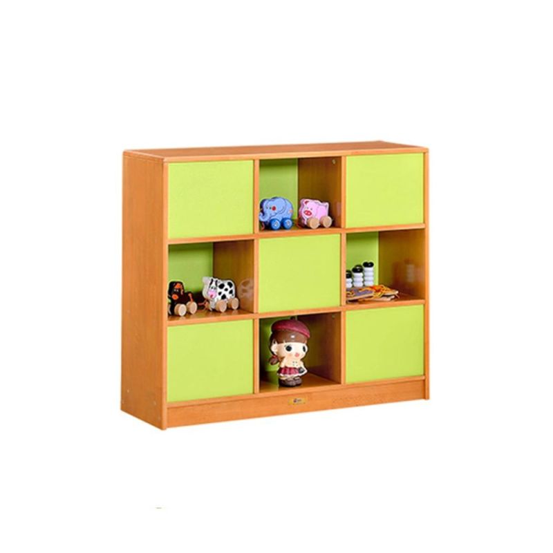 Baby Storage Cabinet, Children School Classroom Furniture, Preschool and Kindergarten Day Care Wood Double Side Use Cabinet, Kids Nursery Toy Storage Cabinet