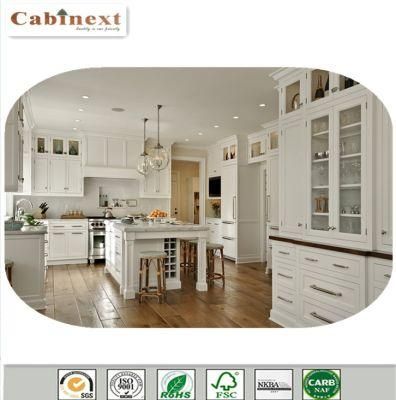 American Made Modern Style White Shaker Solid Wood Kitchen Cabinets