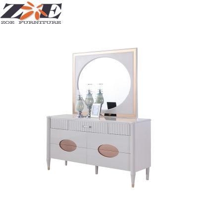 Modern Light Luxury Dresser with Mirror with Hardware Strip