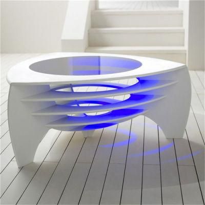 New Design Artificial Stone LED Light Coffee Table/Tea Table for Home Office Furniture