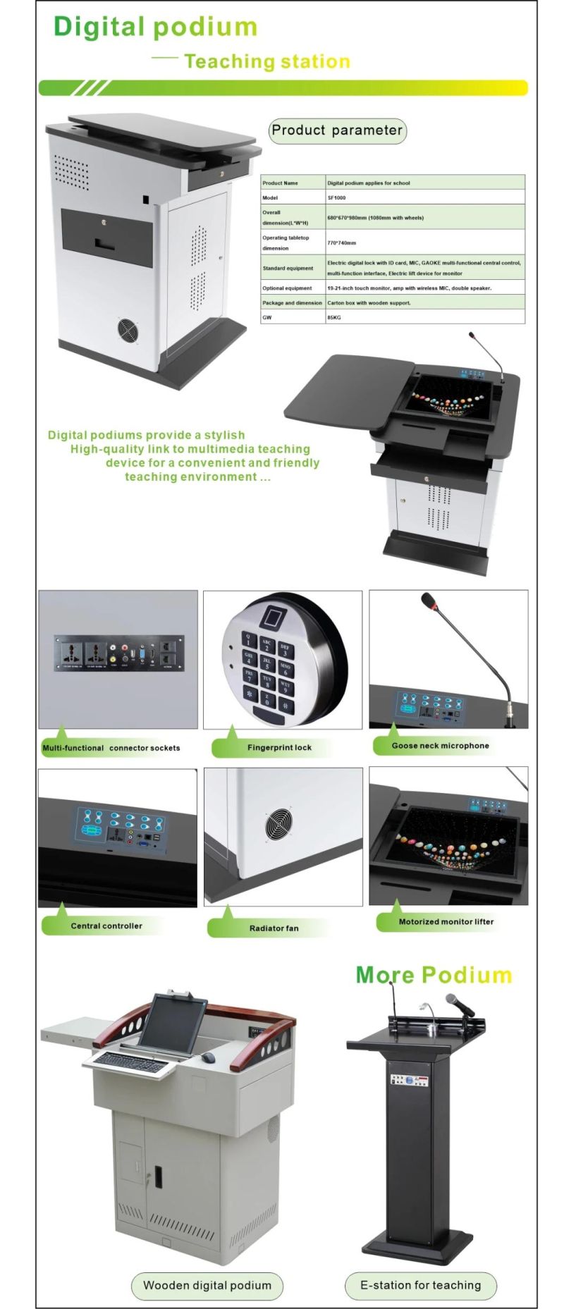 University College High School Teaching Furniture E-Podium Station